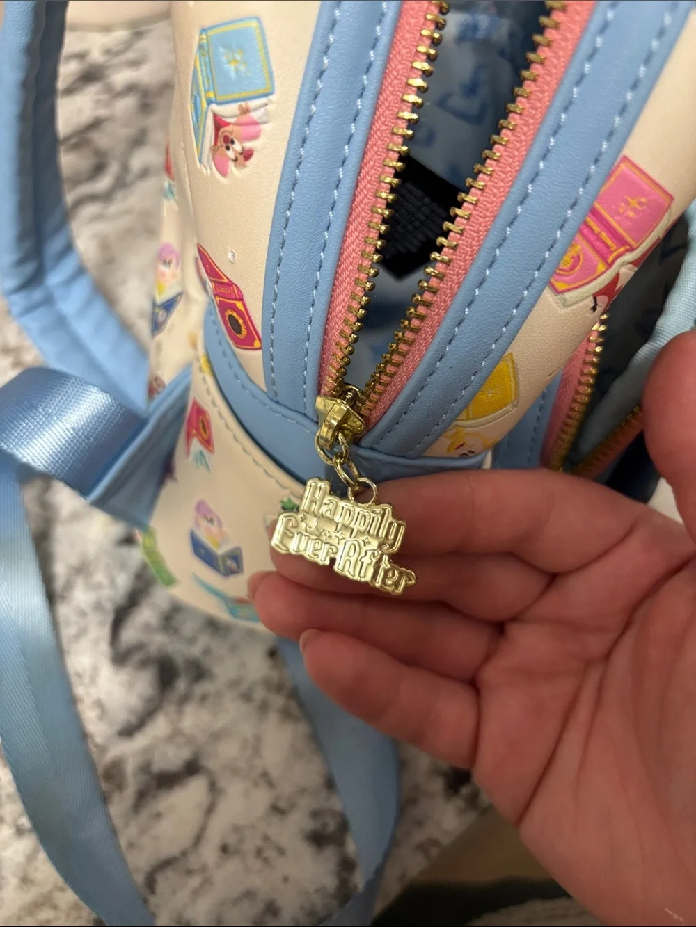Loungefly Kids Disney Storybook Mini Backpack in Cream with Pastel Accents